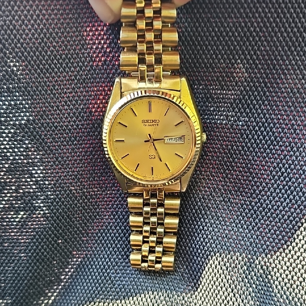 Vintage Gents Seiko SQ 5Y23-8A60 Presidential Date Adjust Watch Great Condition
